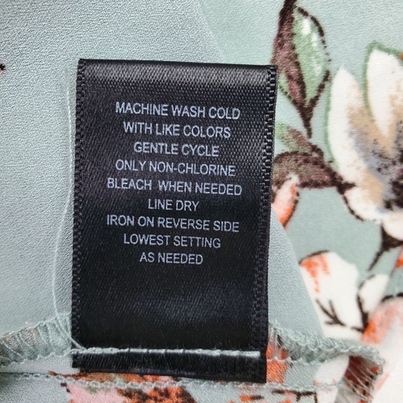 Three Pink Hearts Womens XS Floral Romper Dress Hi Low Overlay Sage Green *Flaw - Picture 12 of 16